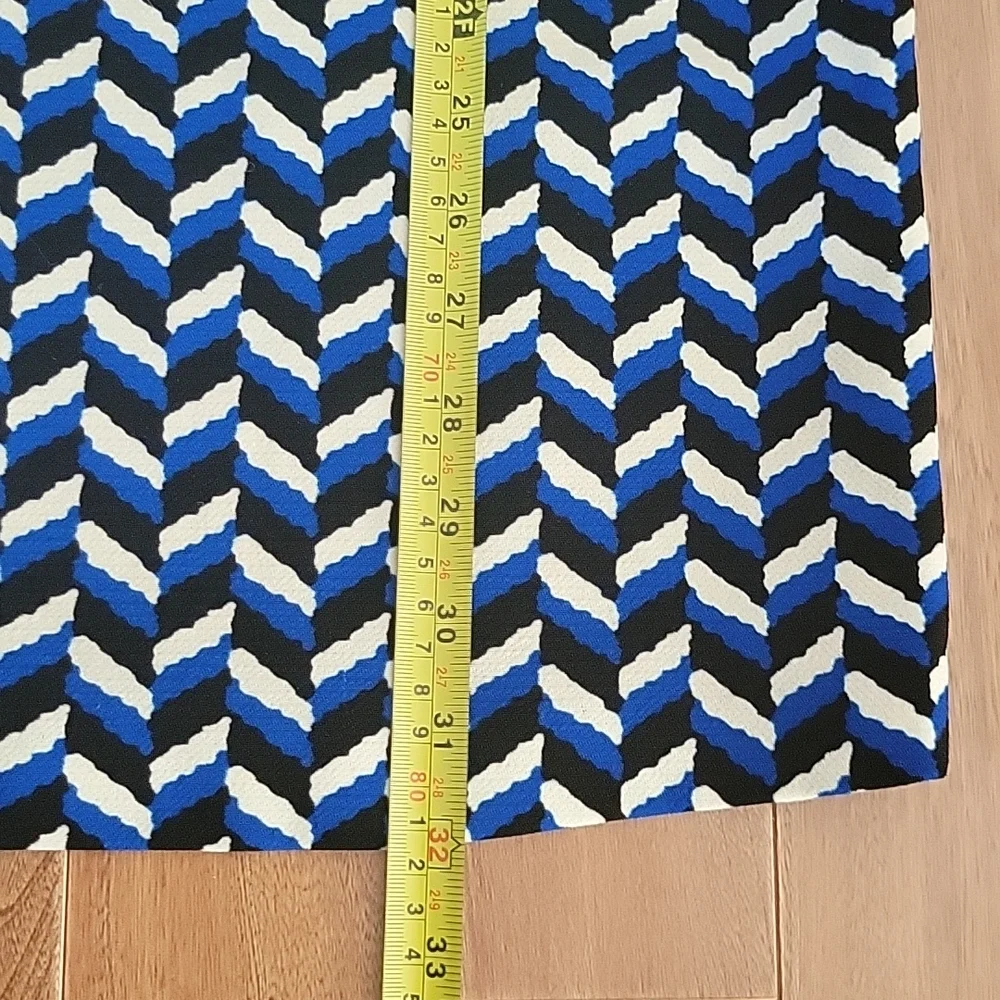 Zara Women Mod Short Sleeve‎ Shirt Dress Blue white black Chevron Small